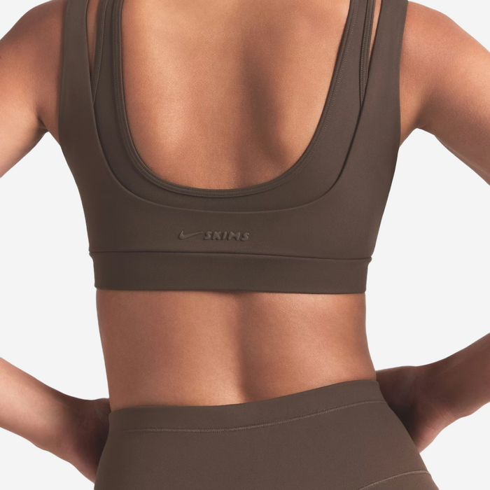 Nike SKIMS MATTE DOUBLE STRAP SCOOP BRA DARK SEPIA