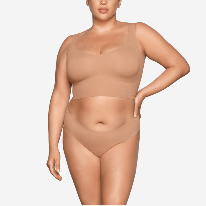 SKIMS NAKED PLUNGE LONGLINE BRALETTE OCHRE