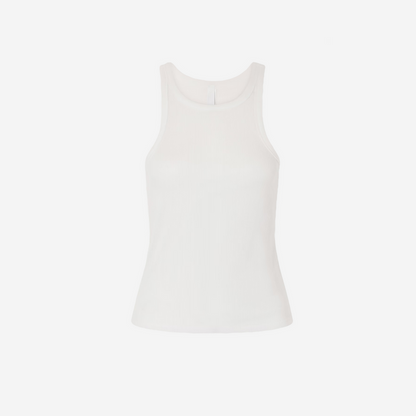 SKIMS Ribbed-knit jersey tank WHITE