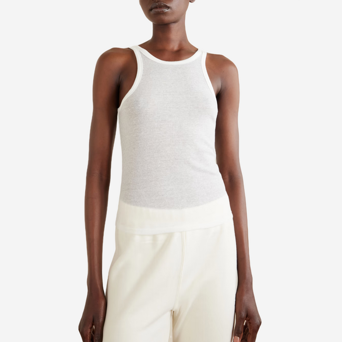 SKIMS Ribbed-knit jersey tank WHITE