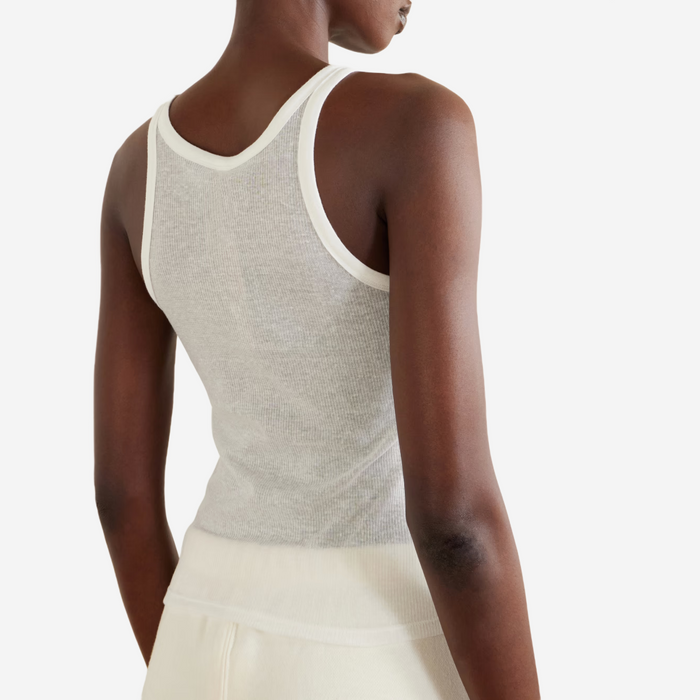 SKIMS Ribbed-knit jersey tank WHITE