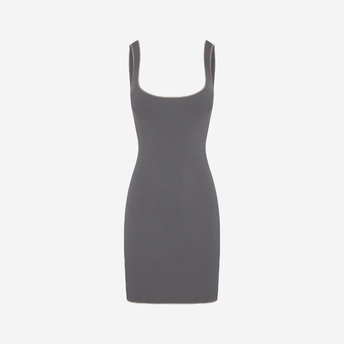 SKIMS SEAMLESS MODAL TANK MINI DRESS ASH