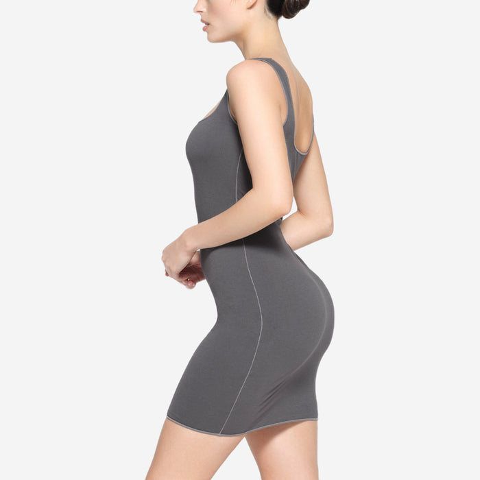 SKIMS SEAMLESS MODAL TANK MINI DRESS ASH