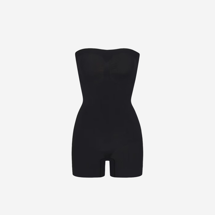 SKIMS Seamless Sculpt Strapless Shortie Bodysuit Onyx