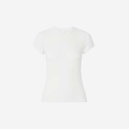 SKIMS Sheer Stretch-Jersey T-Shirt Snow