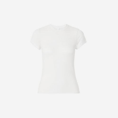 SKIMS Sheer Stretch-Jersey T-Shirt Snow