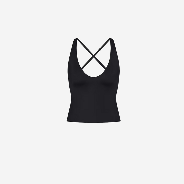 Nike SKIMS SHINE V-NECK TANK OBSIDIAN