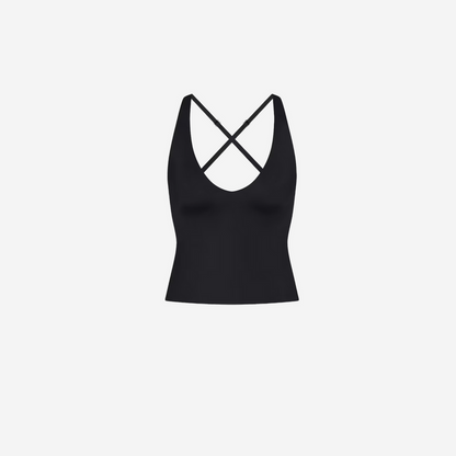 Nike SKIMS SHINE V-NECK TANK OBSIDIAN