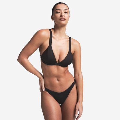 SKIMS SIGNATURE SWIM THONG BIKINI BOTTOM ONYX