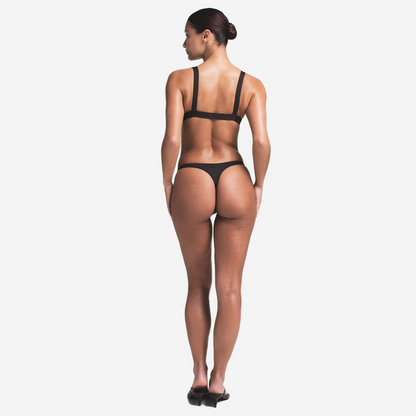 SKIMS SIGNATURE SWIM THONG BIKINI BOTTOM ONYX