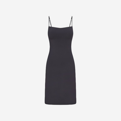 SKIMS SMOOTH LAYERS MIDI DRESS GRAPHITE