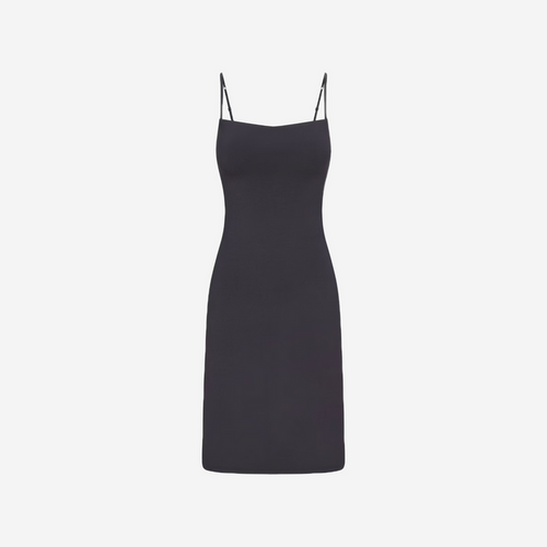 SKIMS SMOOTH LAYERS MIDI DRESS GRAPHITE