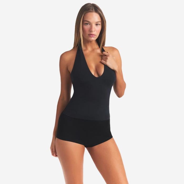 SKIMS Smooth Layers modal-blend halterneck top BLACK