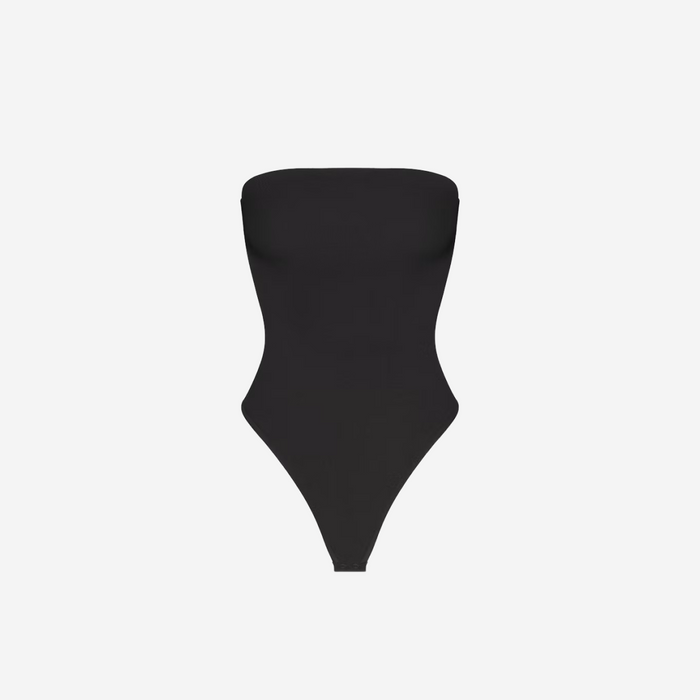 skims smooth layers strapless bodysuit obsidian