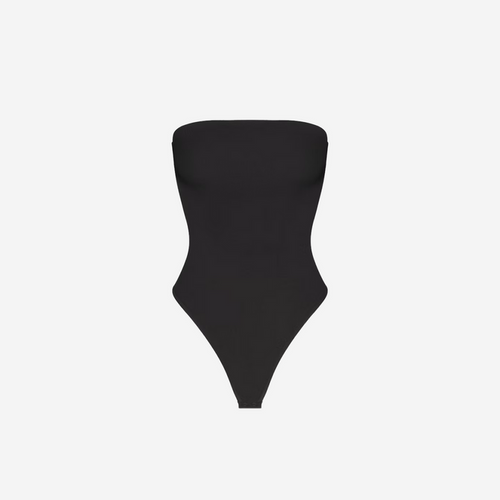 skims smooth layers strapless bodysuit obsidian