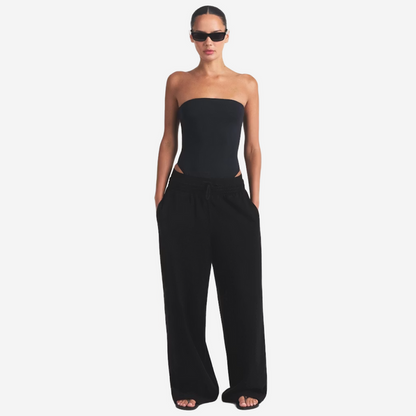 skims smooth layers strapless bodysuit obsidian