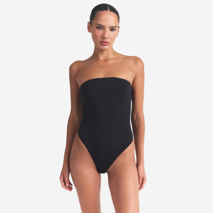 skims smooth layers strapless bodysuit obsidian