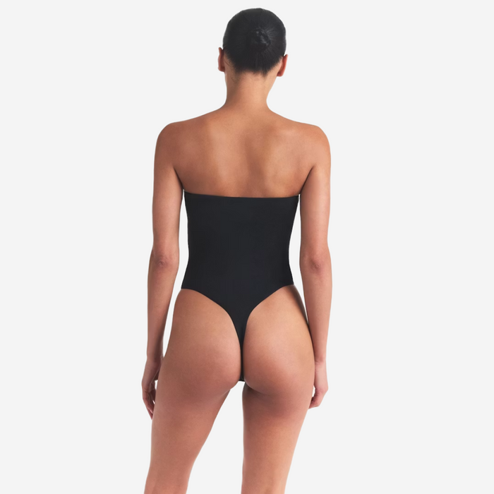 skims smooth layers strapless bodysuit obsidian