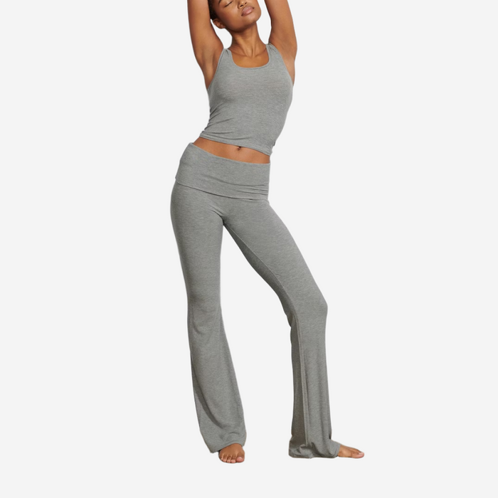 SKIMS SOFT LOUNGE FOLDOVER PANT HEATHER GREY