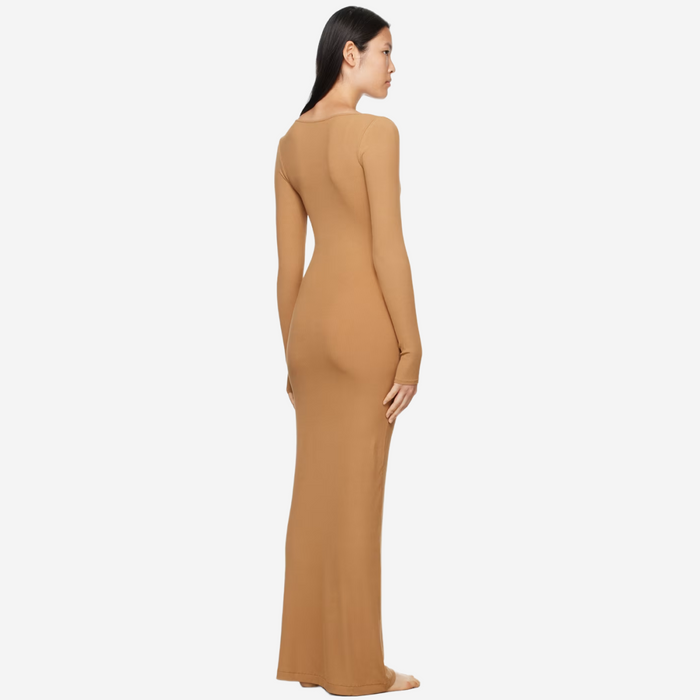 SKIMS Soft Lounge Long Sleeve Dress Tan