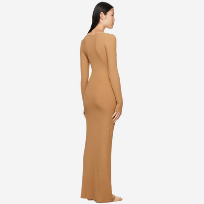 SKIMS Soft Lounge Long Sleeve Dress Tan