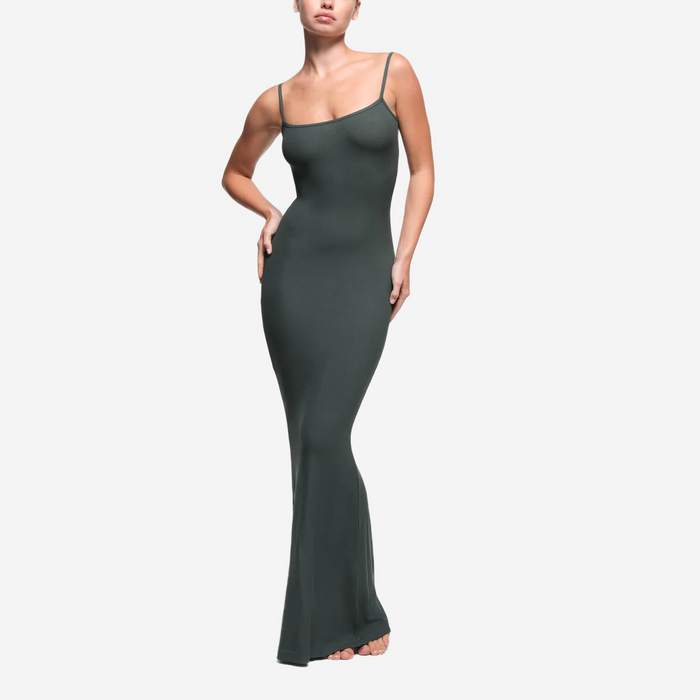 SKIMS SOFT LOUNGE LONG SLIP DRESS DEEP SEA