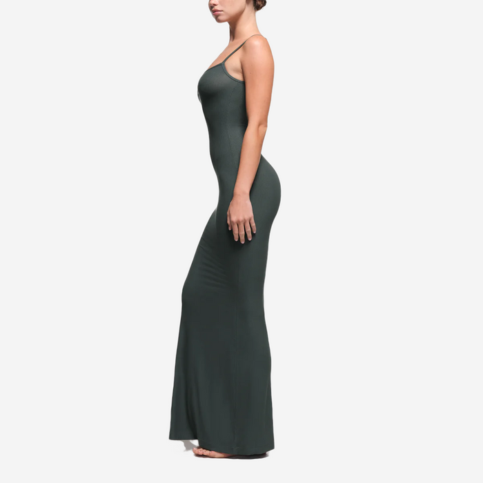 SKIMS SOFT LOUNGE LONG SLIP DRESS DEEP SEA