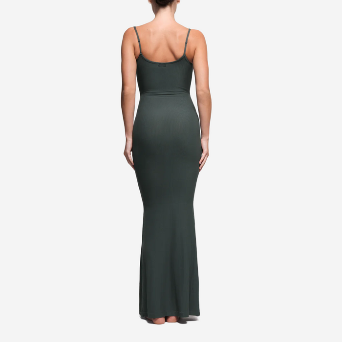 SKIMS SOFT LOUNGE LONG SLIP DRESS DEEP SEA