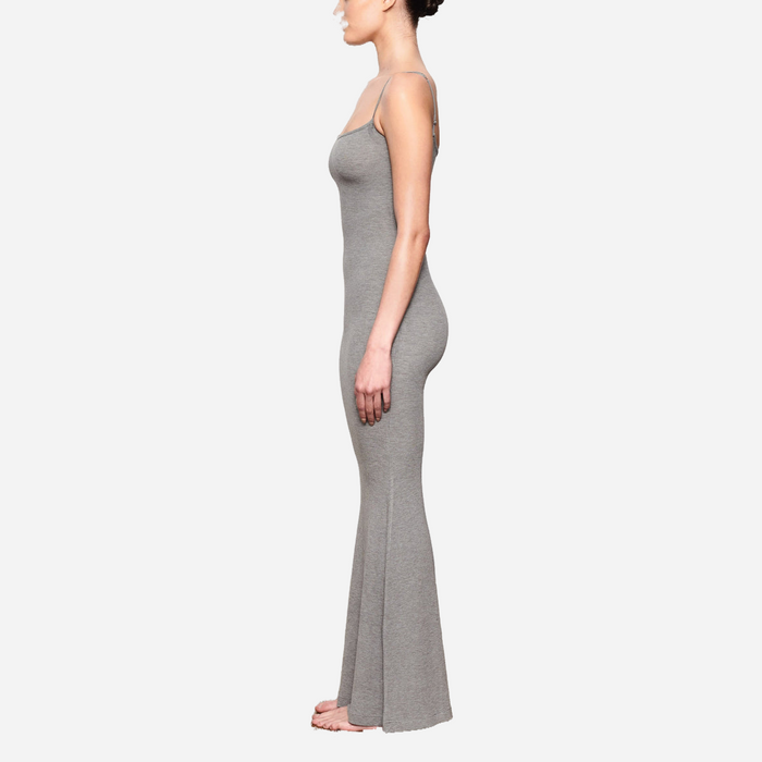 SKIMS SOFT LOUNGE LONG SLIP DRESS GRAY