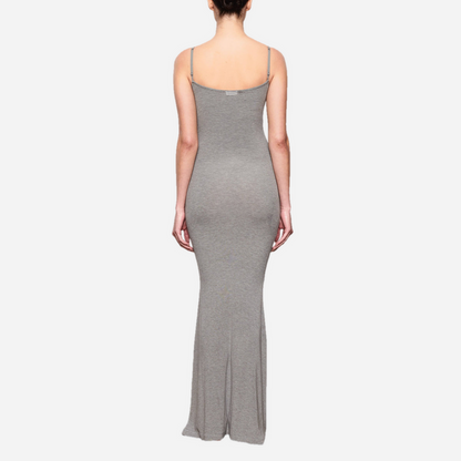 SKIMS SOFT LOUNGE LONG SLIP DRESS GRAY