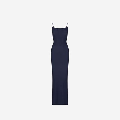 SKIMS SOFT LOUNGE LONG SLIP DRESS NAVY