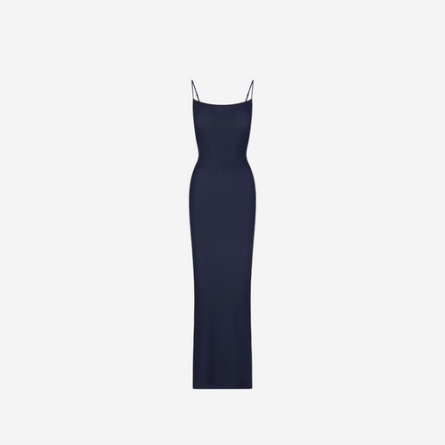 SKIMS SOFT LOUNGE LONG SLIP DRESS NAVY