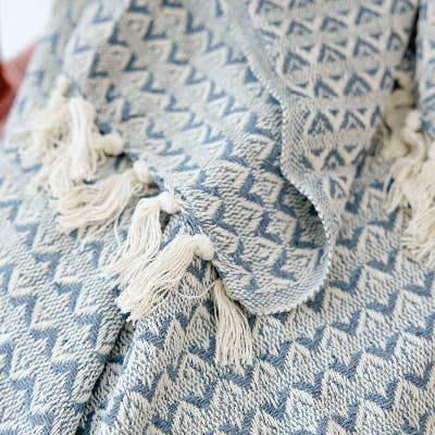 Sky Cotton Yarn Throw