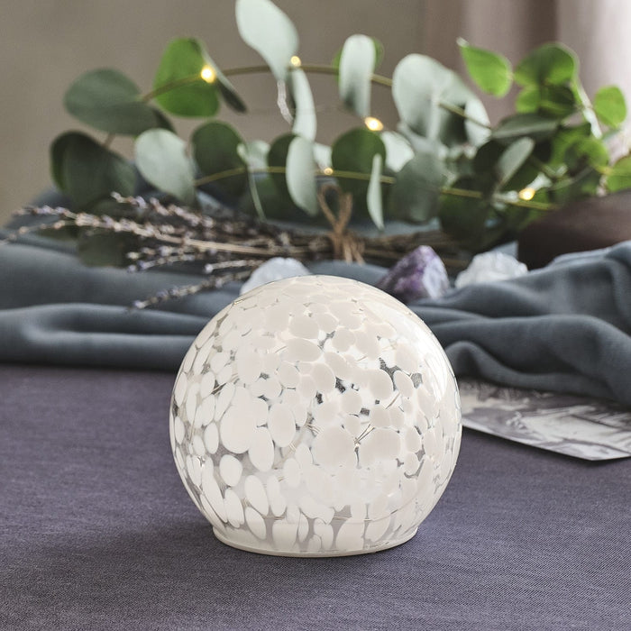 Small White Confetti Glass Globe LED Decoration