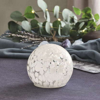 Small White Confetti Glass Globe LED Decoration