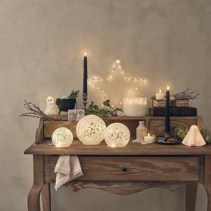 Small White Confetti Glass Globe LED Decoration