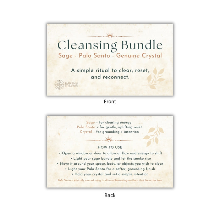 Cleansing Bundle packaging with instructions on a white background