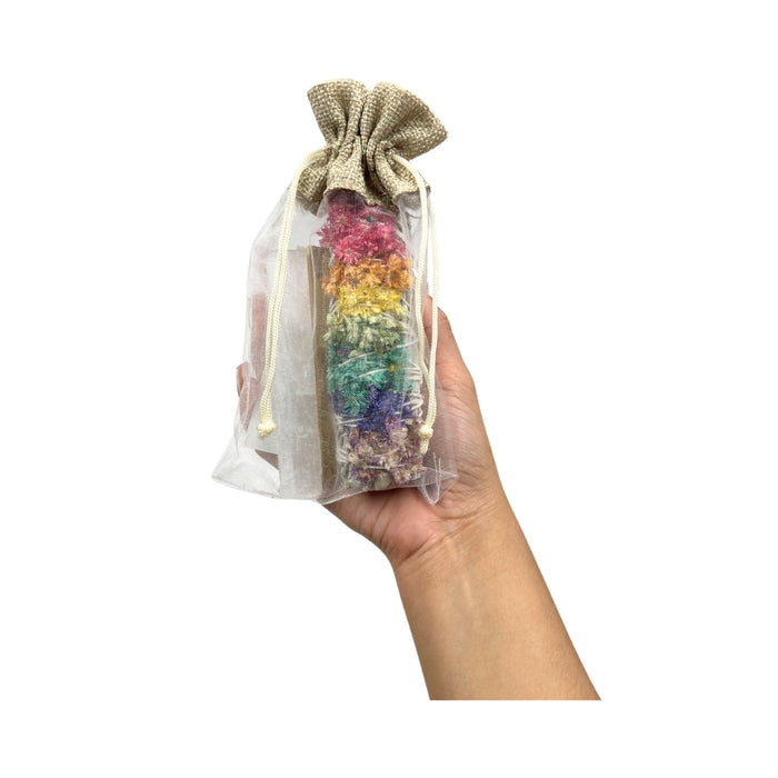 Smudge & Crystal Cleansing Bundle - Chakra Sage, Selenite
