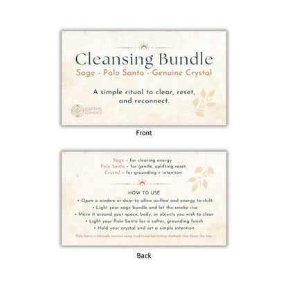 Cleansing Bundle packaging with instructions on a white background