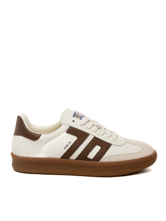BACK 70 Sneaker double bianco/cuoio DOUBLE V26-04 CUOIO
