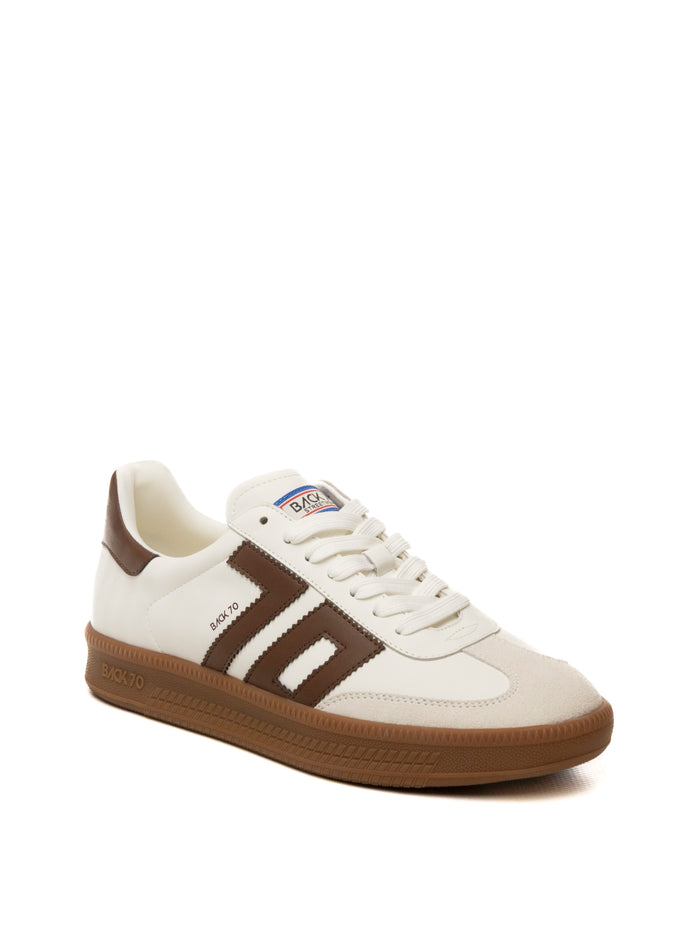BACK 70 Sneaker double bianco/cuoio DOUBLE V26-04 CUOIO