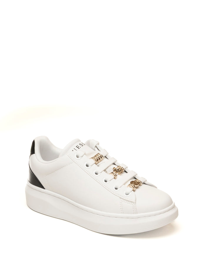 GUESS Sneaker fionia charme bianco/nero FLJFIO ELE12 FIONIA-WHT/BLK
