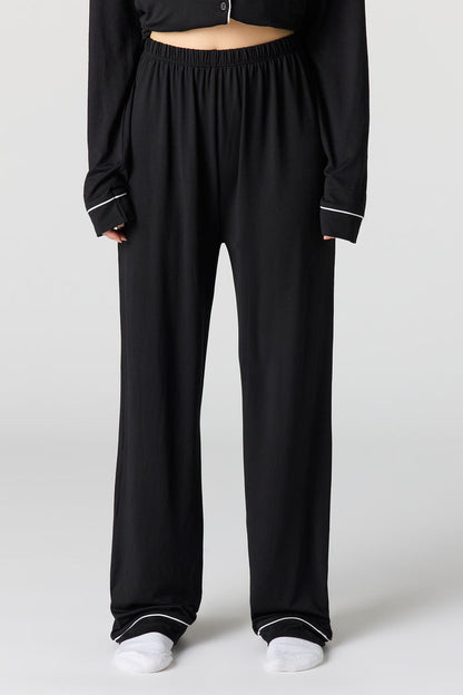 Soft Button-Up Long Sleeve Top & Pant Pajama Set
