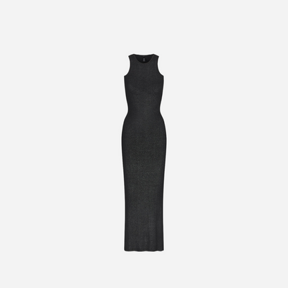 SOFT LOUNGE SHIMMER RACERBACK DRESS ONYX