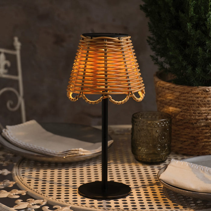 Solar Hygge Wicker Lantern and Kurv Table Lamp Bundle