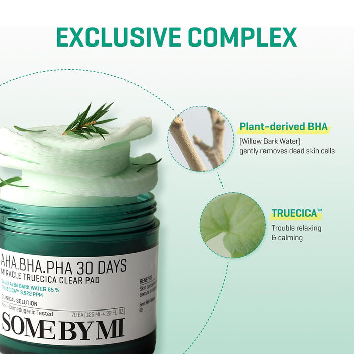 Some By Mi AHA/BHA/PHA 30 Days Miracle Truecica Clear Pad 70 Pads