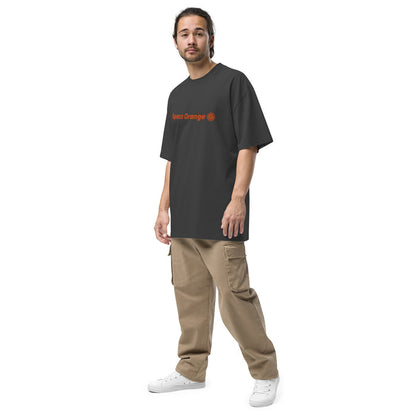 Space Orange Embroidery Oversized faded t-shirt