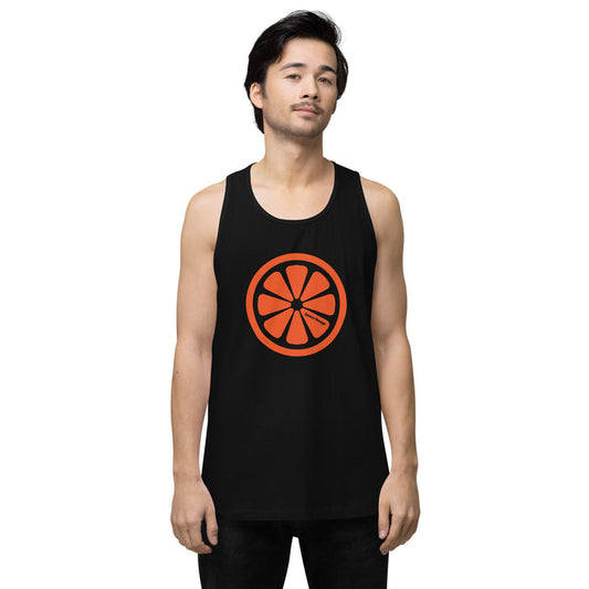 Space Orange Round Logo Men’s premium tank top