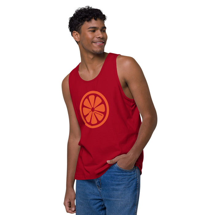 Space Orange Round Logo Men’s premium tank top
