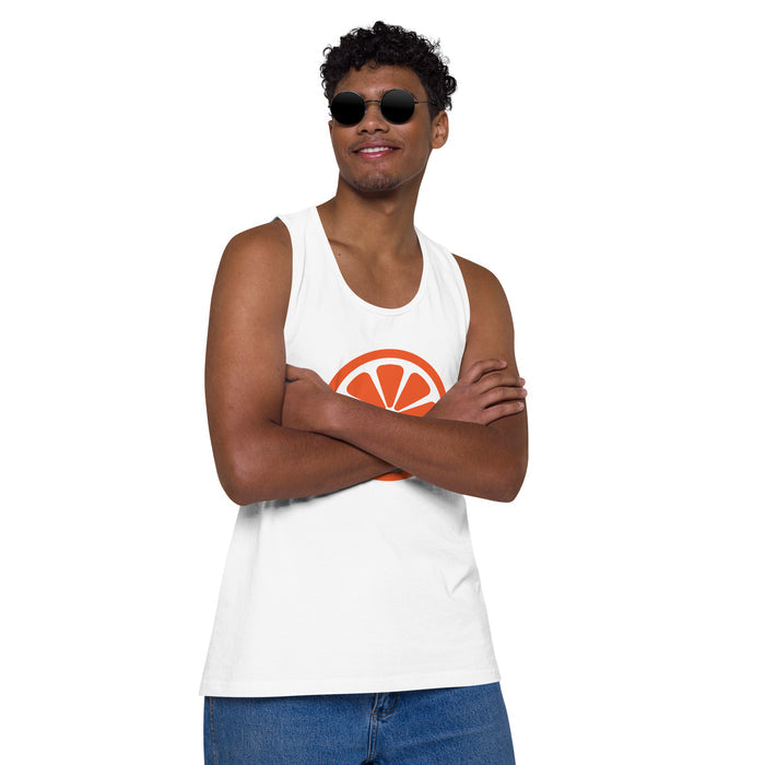 Space Orange Round Logo Men’s premium tank top